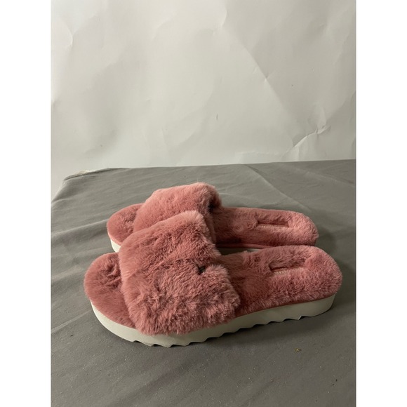 KOOLABURRA by UGG Furry Fuzzy Slides Slippers Pink Comfort Women's Size 9 - Picture 5 of 8